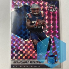 2021 Panini Mosaic Pink Camo Prizm Rhamondre Stevenson #337 Rookie Patriots